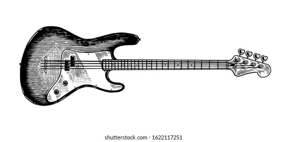 Electro bass guitar in