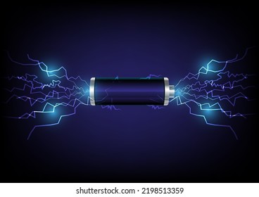 Electro, battery-charging energy on a dark blue background