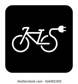 electro bicycle bike e-bike icon on white background