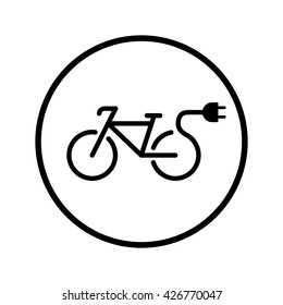 electro bicycle bike e-bike icon on white background