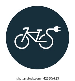 electro bicycle bike e-bike icon on white background