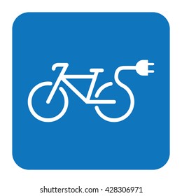 electro bicycle bike e-bike icon on white background