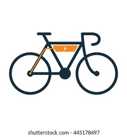 electro bicycle bike e-bike icon on white background