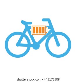 electro bicycle bike e-bike icon on white background