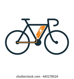 electro bicycle bike e-bike icon on white background