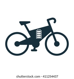 electro bicycle, e-bike icon on white background