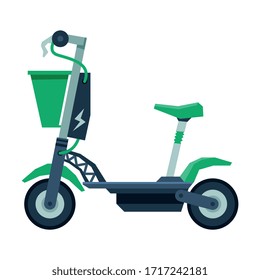 Electro Bike, Personal Eco Friendly Alternative Electric Transport Vector Illustration
