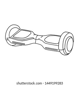 Electro board icon in outline style. two-wheeled scooter lineal. Self-balancing electric board. Eco Transport  isolated vector illustration