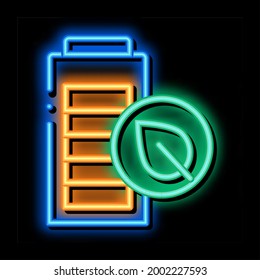 vector de señal de luz de neón de la batería del coche electro. Icono brillante señal de la batería del auto electro. ilustración de símbolo transparente
