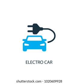 Electro car icon. Logo element illustration. Electro car symbol design from 2 colored collection. Simple Electro car concept. Can be used in web and mobile.