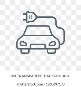 electro car icon. Trendy flat vector electro car icon on transparent background from general  collection. High quality filled electro car symbol use for web and mobile