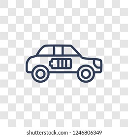 electro car icon. Trendy linear electro car logo concept on transparent background from General  collection