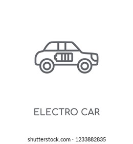 electro car linear icon. Modern outline electro car logo concept on white background from General collection. Suitable for use on web apps, mobile apps and print media.