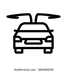 electro car opened doors icon vector. electro car opened doors sign. isolated contour symbol illustration