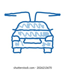 electro car opened doors sketch icon vector. Hand drawn blue doodle line art electro car opened doors sign. isolated symbol illustration