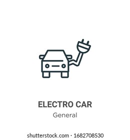 Icono vectorial de contorno de camión Electro. Icono de camión electrónico negro de línea delgada, ilustración de elemento simple vector plano del concepto general editable trazo aislado en fondo blanco