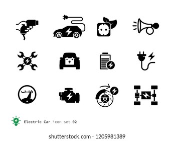 Electro Car related icons collection