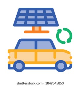 electro car solar panel icon vector. electro car solar panel sign. color symbol illustration