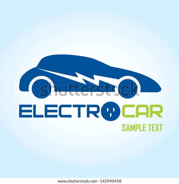 Electro car symbol. Silhouette of car.\
Vector illustration