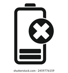 Electro charging battery icon simple vector. Broken element. Level plus time