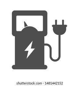 electro charging station icon isolated on white background. electro charging station flat icon for web, mobile and user interface design. electric ecological transport comcept