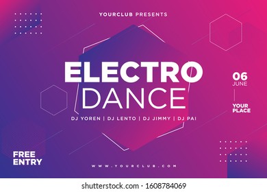 electro dance in geometric shapes and purple color