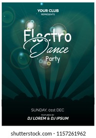 Electro dance party flyer design. vector illustration of flyer design. 