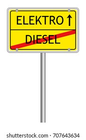 electro diesel sign isolated