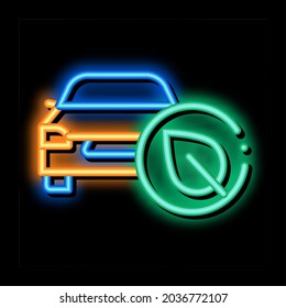 vector de señal de luz de neón del coche ecológico electro. Icono brillante señal de electro eco car car. ilustración de símbolo transparente