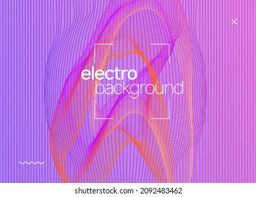 Electro event. Energy concert invitation design. Dynamic fluid shape and line. Electro event neon flyer. Trance dance music. Electronic sound. Club fest poster. Techno dj party.