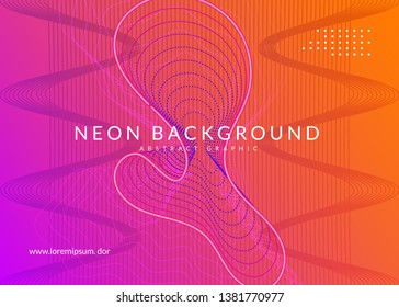 Electro event. Futuristic show banner design. Dynamic fluid shape and line. Electro event neon flyer. Trance dance music. Electronic sound. Club fest poster. Techno dj party.