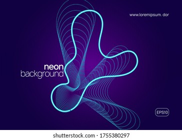 Electro event. Modern show banner template. Dynamic fluid shape and line. Electro event neon flyer. Trance dance music. Electronic sound. Club fest poster. Techno dj party.