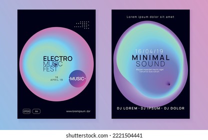 Electro Event. Music And Exhibition Layout. Linear Disco Flyer. Jazz Art For Brochure. Abstract Background For Invitation Concept. Black And Turquoise Electro Event