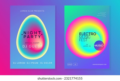 Evento Electro. Fest de Wave Disco. Efecto Lineal Para Revista. Patrón Geométrico Para El Diseño De Invitaciones. Club Y Mostrar Plantilla. Evento Electro Rosa Y Azul