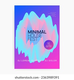 Electro Fest. Electronic And Carnival Vector. Bright House Event. Dynamic Background For Presentation Template. Cool Art For Set. Pink And Blue Electro Fest