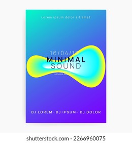 Electro Flyer. Gradient Pattern For Presentation Vector. Techno And Exhibition Template. Jazz Neon Event. Bright Art For Cover. Yellow And Turquoise Electro Flyer