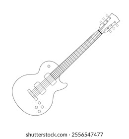 
Electro guitar doodles line drawing