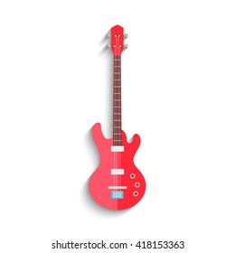 Electro Guitar Flat Design isolated on white background. Vector illustration