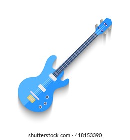 Electro Guitar Flat Design isolated on white background. Vector illustration