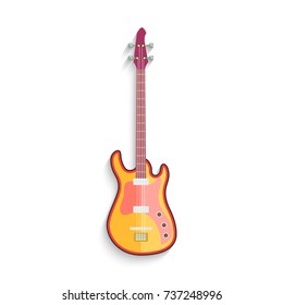 Electro Guitar Flat Design isolated on white background. Vector illustration