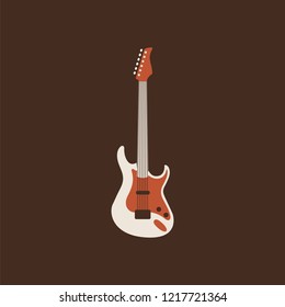 Electro guitar icon. Isolated Vector String ill.