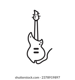 Elektro-Gitarre-Vektorsymbol. Klassische Gitarre-Flachbild-Design-Illustration. Gitarrensymbol-Piktogramm. UX-UI-Symbol