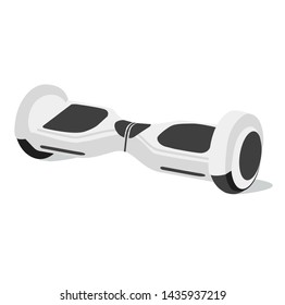 Electro gyro board in realistic flat style. two-wheeled scooter in white basic color . Self-balancing electric board. Eco Transport  isolated vector illustration