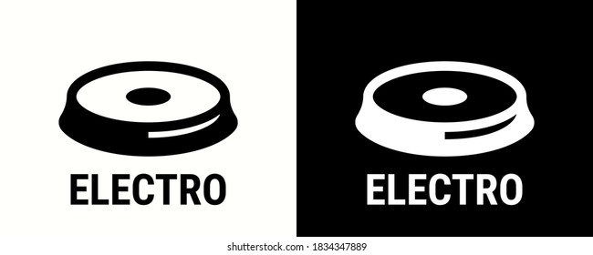 Electro icon, electric cooking hob and stove oven cooker vector symbol. elector grate icon for cookware saucepan and frying pan surface suitable use, cooking and heating logo sign