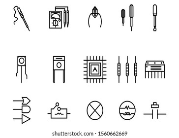 electro icon set vector illustration