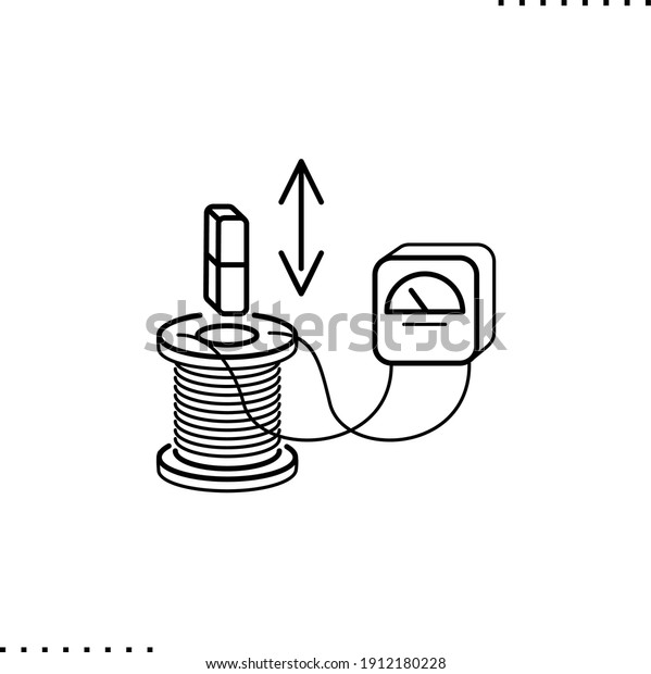 Electro Induction Vector Icon Outlines Stock Vector (Royalty Free ...