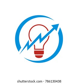 Electro and lamp symbol or icon