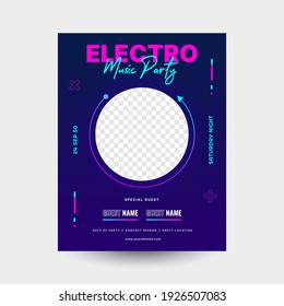 Electro Music Party Flyer Template, Urban Style mit Glühwein im dunklen Konzept