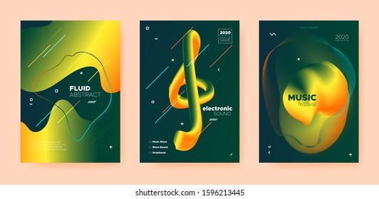 Electro Music Poster. Abstract Gradient Blend. Night Club Festival. Dj Sound. Yellow House Music Poster. Orange Wave Gradient Blend. Disco 3d Banner. Dj Concert. Trance Music Poster.