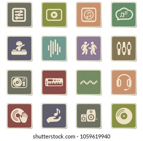 electro music web icons for user interface design
